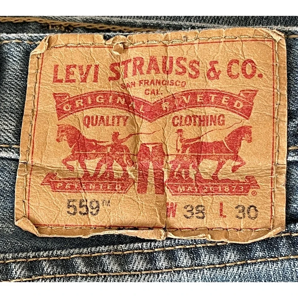 Levis 559 38x30 Relaxed Straight Blue Stone Wash  Denim 100% Cotton - Picture 10 of 10